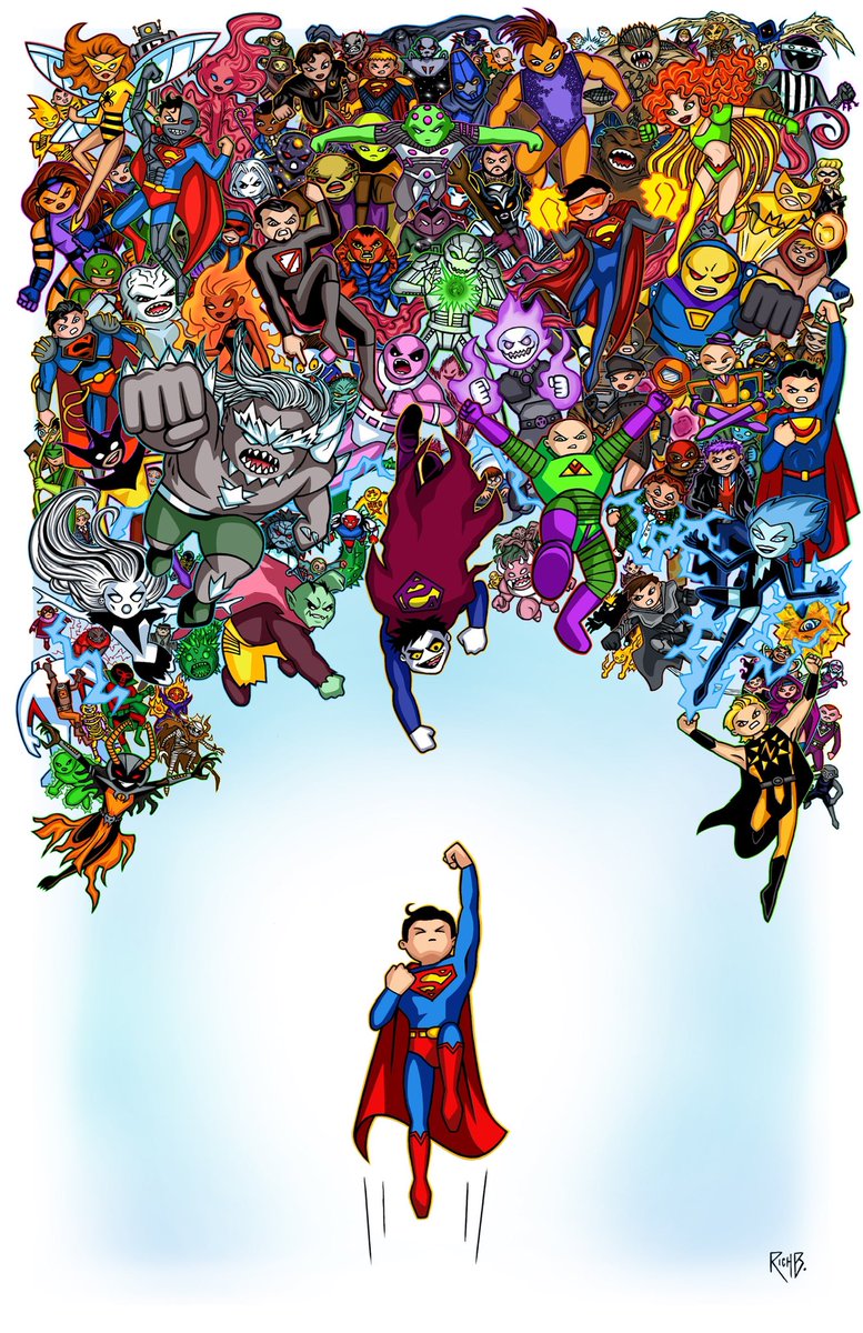 A day late for Superman’s 85th Anniversary, but here’s art I did for the 2022 St Jude Children’s Research Hospital Charity Auction at NYCC. Superman Vs Every Villain I could think of across comics, film, tv and anything else. #Superman #SUPERMANLEGACY