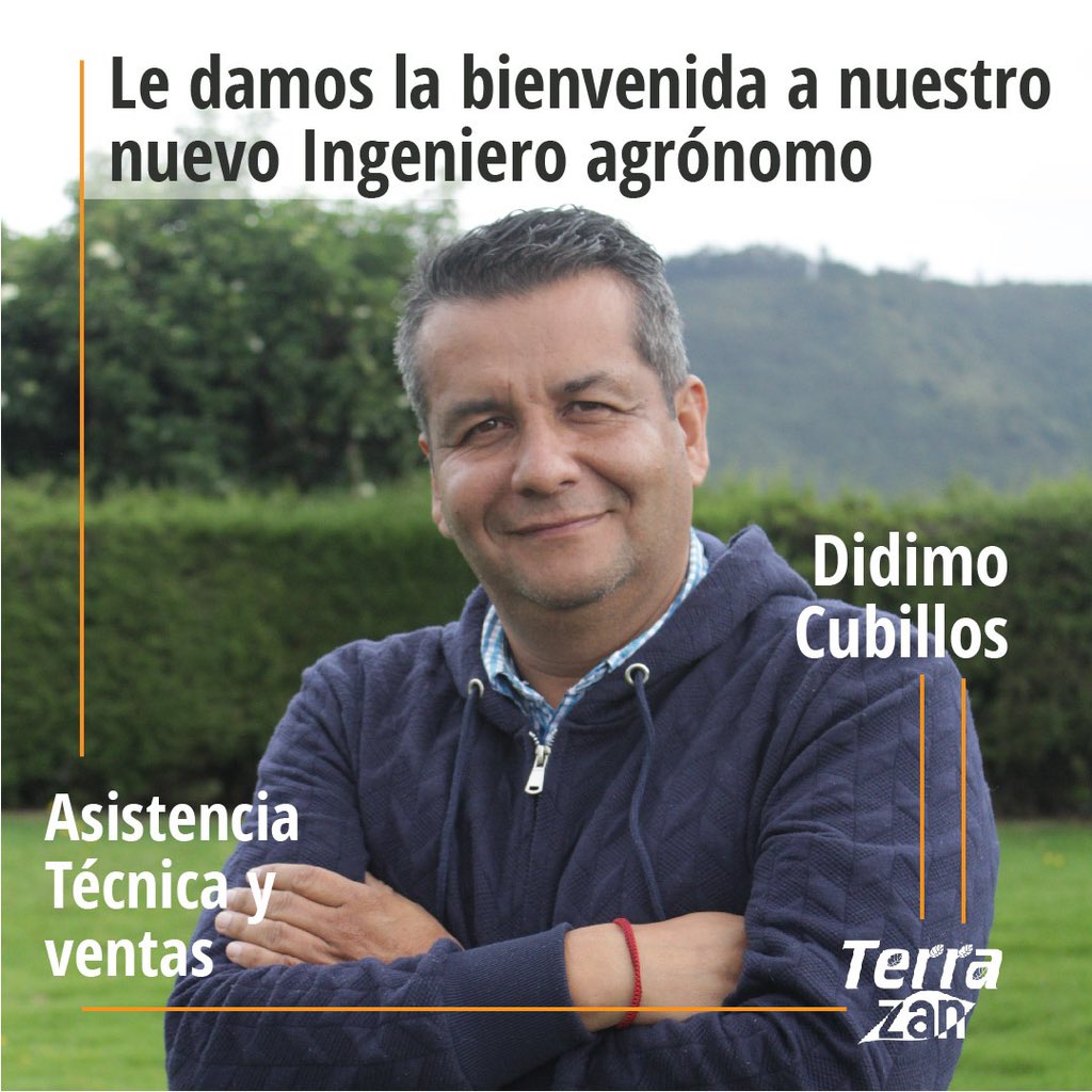 Terra_zan's tweet photo. Conoce al nuevo miembro de nuestro equipo 💪el Ingeniero Agrónomo Didimo Cubillos, te compartimos un breve resumen sobre él 👇

Didimo Alexander Cubillos Jiménez, es Ingeniero Agrónomo, egresado de la Universidad de Cundinamarca 🧑‍🎓

#AbonoOrganico #AsistenciaTecnica https://t.co/9Cogsi3SAh