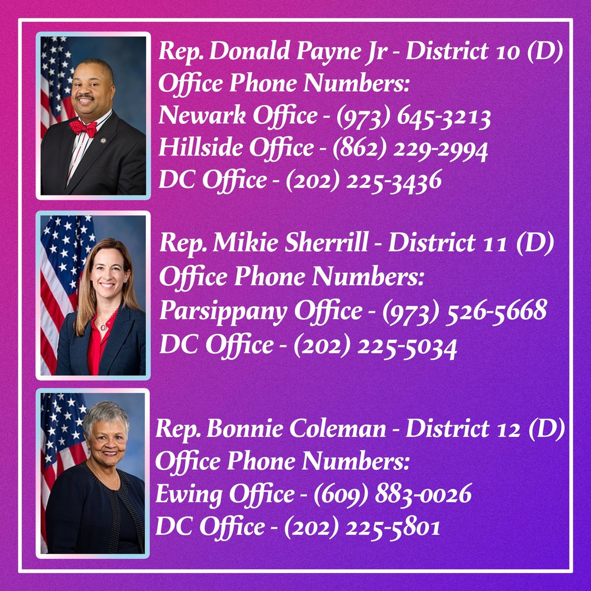 Project_Marsha's tweet photo. NJ’s 12 representatives who will be voting on H.R.734. #protecttranskids (2/2) https://t.co/2ailKdDbxw