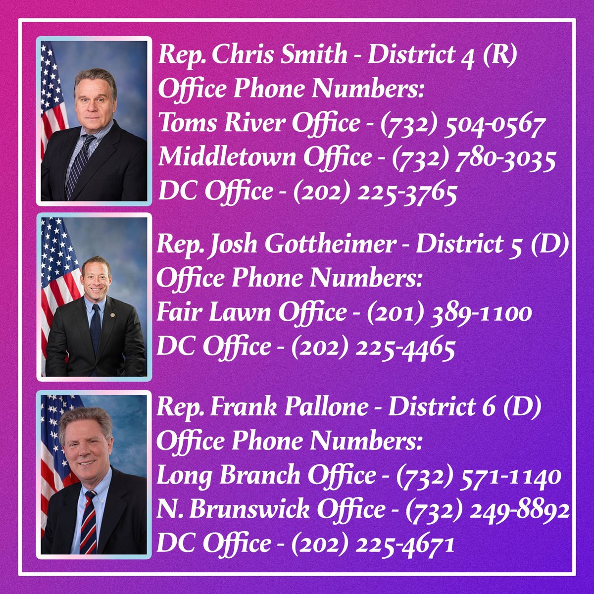Project_Marsha's tweet photo. NJ’s 12 representatives who will be voting on H.R.734. #protecttranskids (2/2) https://t.co/2ailKdDbxw
