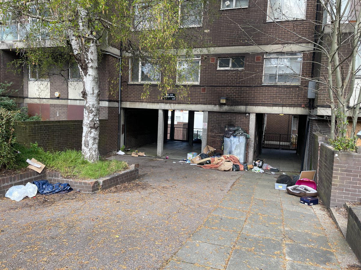 Hello again <a href="/Royal_Greenwich/">Royal Borough of Greenwich</a> 1 week later and this bin has still not been removed and the pile of rubbish is growing.  I reported on fix my street last week as well as on here, so it's not that you don't know it's there.  I can only assume you don't care?