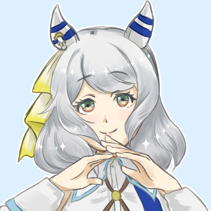 らくがき。ウマ娘のヒシミラクル。 