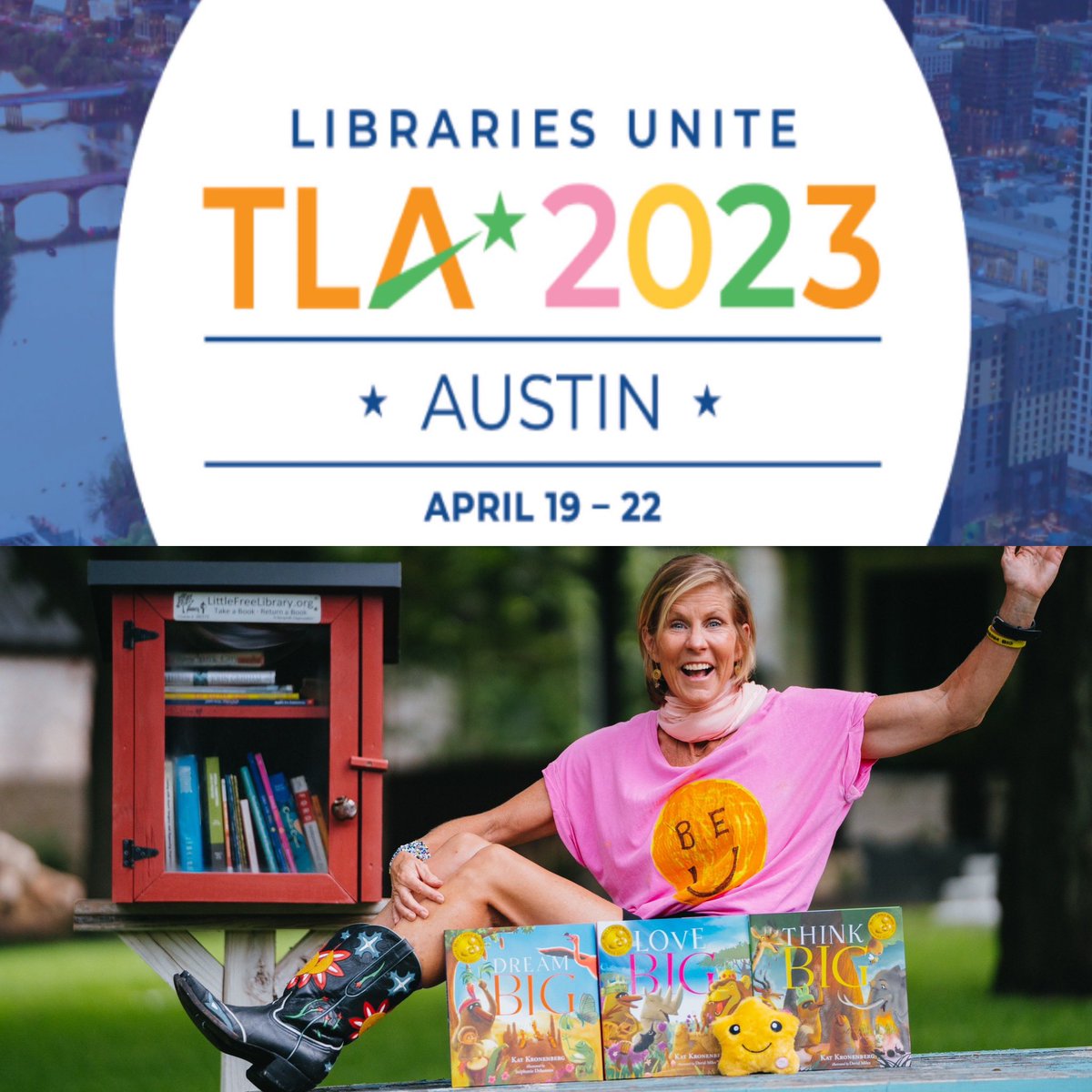 KatKronenberg's tweet photo. @TXLA Author signing Wednesday at 5:30 in Aisle 7🌟 Love to see you❤️ I’m also in booth #1637 #txla23 #librarians #bookfun #catchm https://t.co/zb6OyQHaGZ