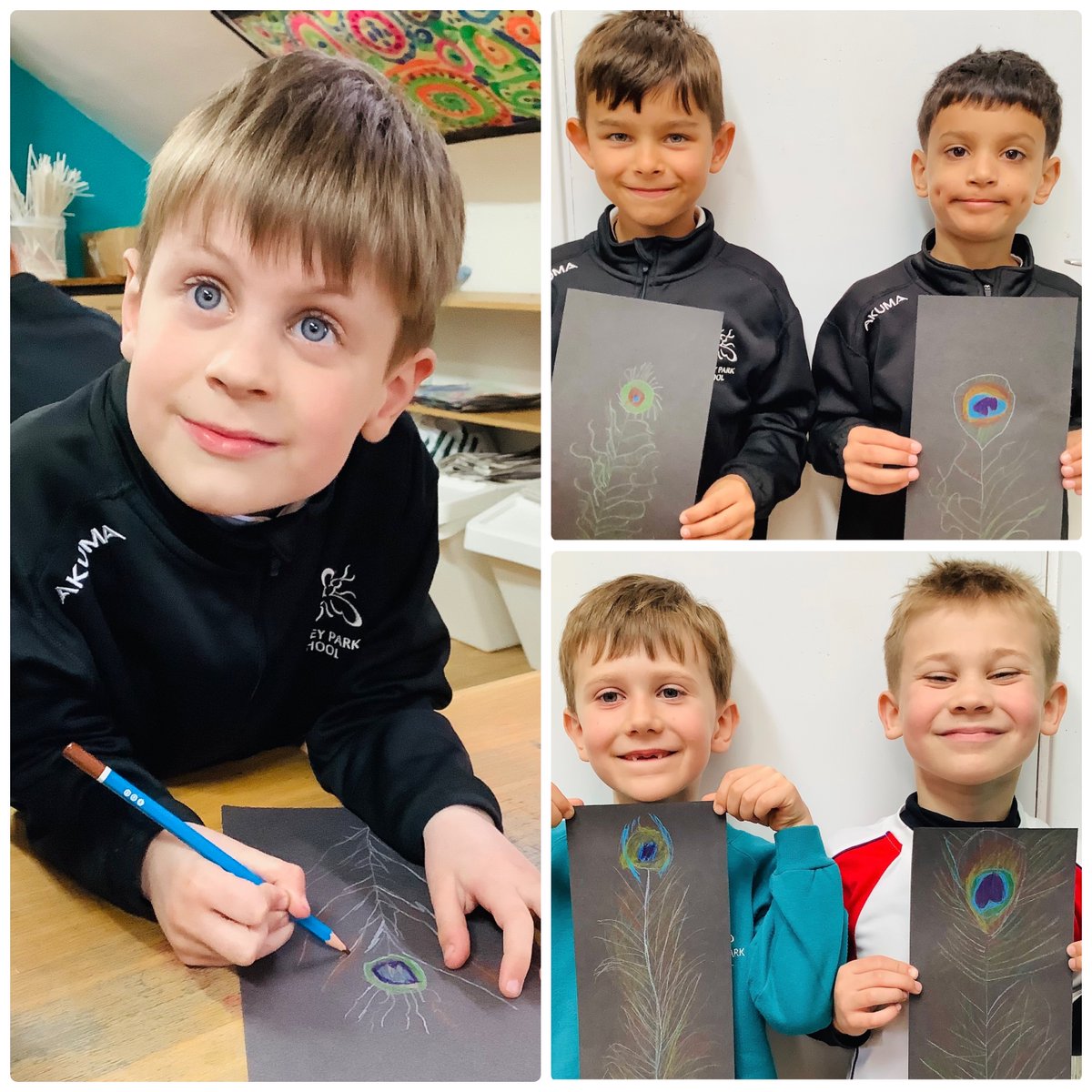 BickleyParkSch's tweet photo. It's been great to see all the boys back in School fully engaged with their work. To kick off their new 'India' topic, #BPSYr2 have been drawing peacock feathers in a still life art lesson. The peacock is India's national bird! Beautiful artwork! #BPSarts https://t.co/HoEFTq8Mtj
