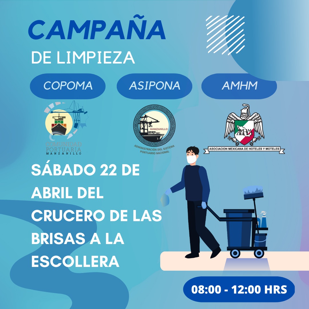 ASIPONA_Man's tweet photo. Súmate a la “Campaña de Limpieza de Playas 2023” que se llevará a cabo este sábado 22 de abril, partiendo del Crucero de las Brisas hasta la Escollera.
#ASIPONAManzanillo, #COPMA y la #AMHM te invitan.
Todos somos el #PuertoDeManzanillo. https://t.co/G3jQB5U5M5