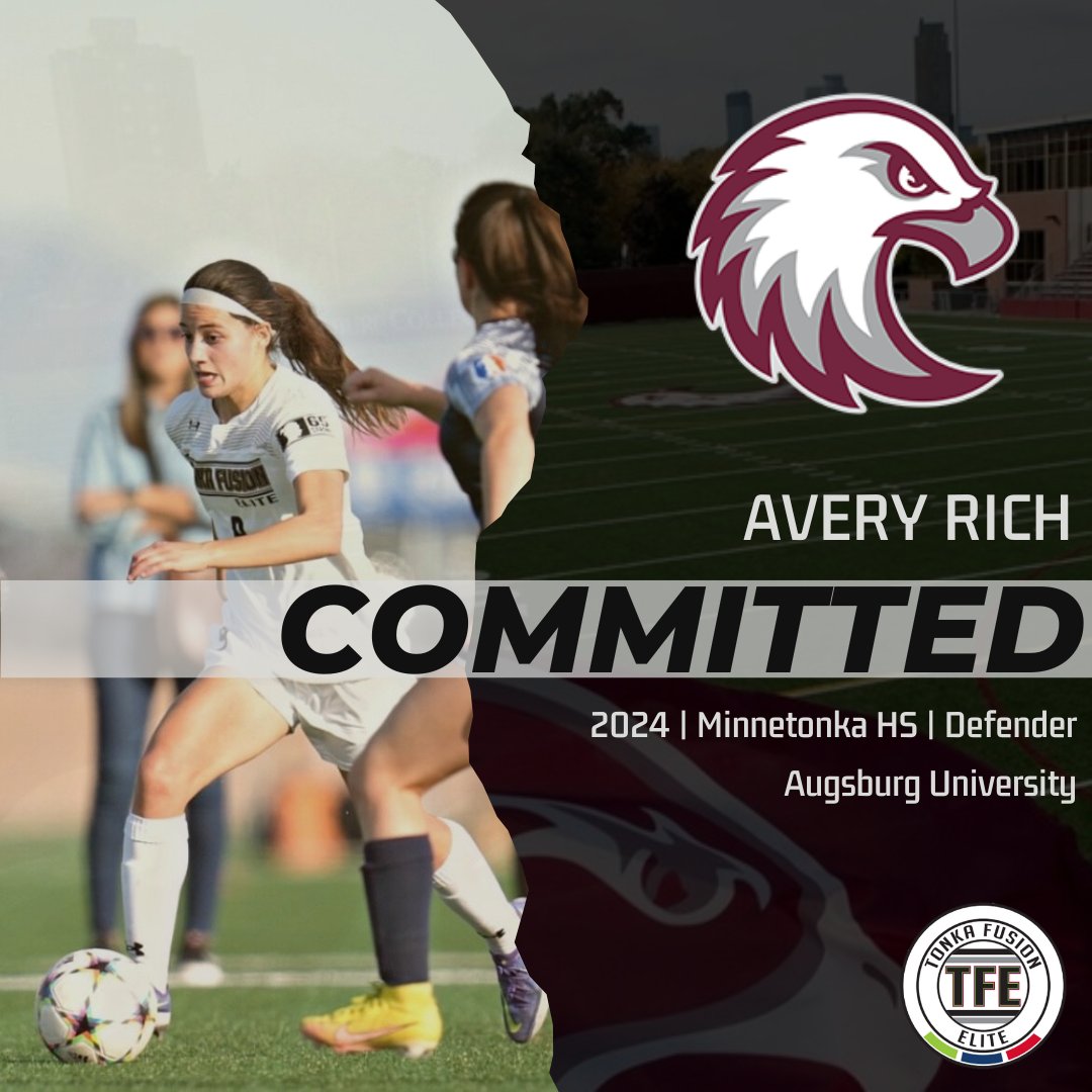 TonkaFusionMN's tweet photo. We are excited to share Avery's recent commitment to Augsburg University! Avery is a strong wide player who can attack and defend well in space. Additionally, she's a high character teammate who will work hard and bring toughness to the field. 

Congrats, Avery! 

#ForEachOther https://t.co/jgJHDEqzhH