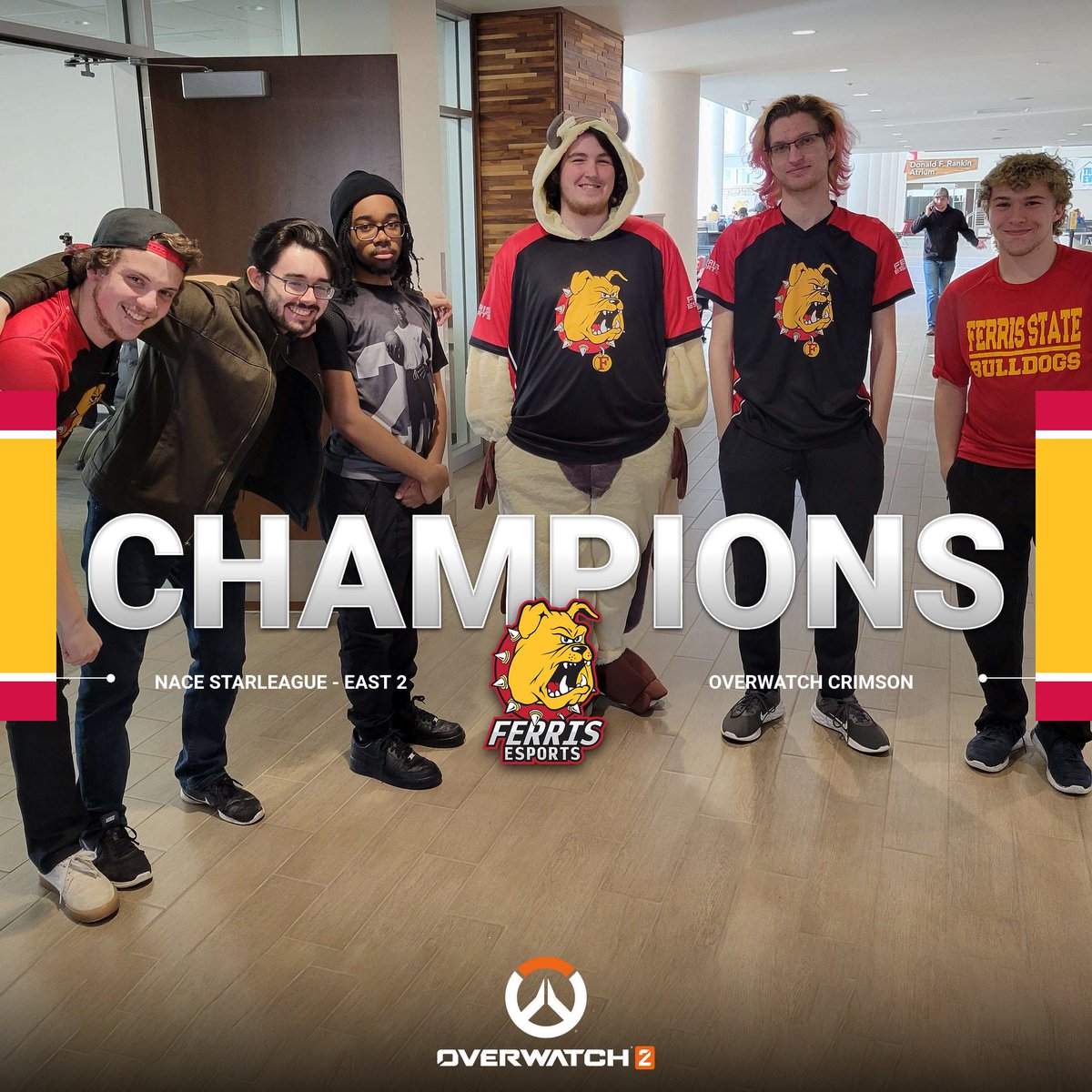 FerrisEsports's tweet photo. Your Overwatch Bulldogs win their Nace division! 

3-1 fairytale ending over the only team we lost to in the regular season! GGs https://t.co/giBpFfsG5x