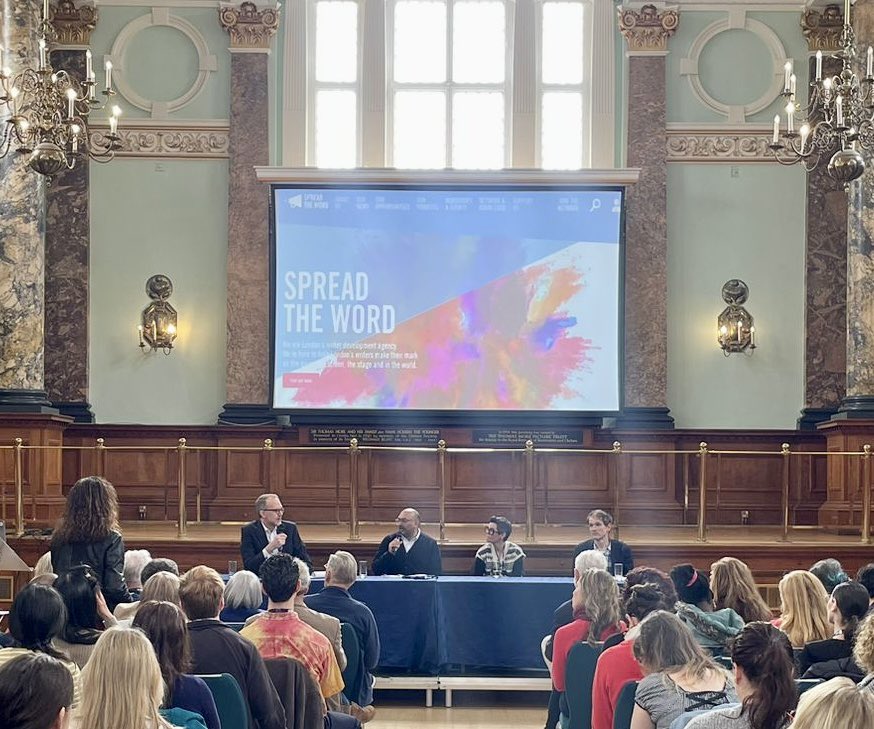 bobbynayyar's tweet photo. @samdoddlndn @STWevents @LondonBookFair @WritersCentre @NewWritingNorth Thanks - nice to see Spread the Word on the big screen! 😀 https://t.co/OnnRdQwpLC