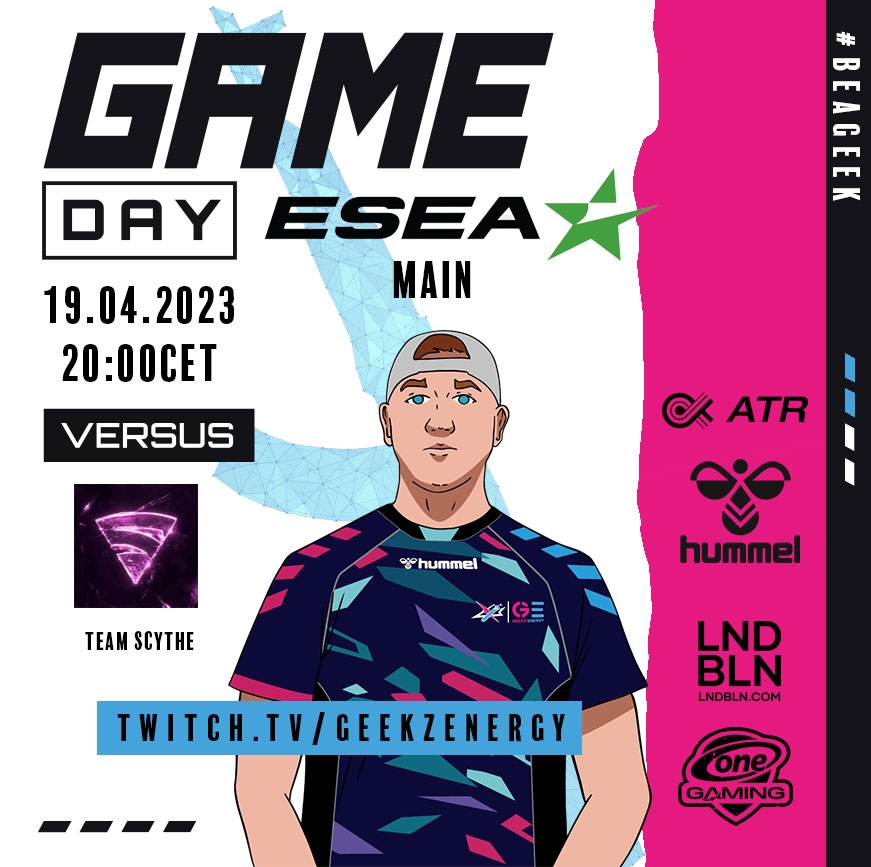 After getting our first win of the season yesterday, we are now looking to build a streak 👀

Our opponents had a good start into the season, so it will be a hot battle on the server 🔥

⏰ 20:00 CET
🆚 <a href="/TeamScythe/">Team Scythe 🌐</a> 
📺 twitch.tv/geekzenergy
🎙️ <a href="/CptJamesForce/">CptJamesForce</a> 

#BEAGEEK🤓