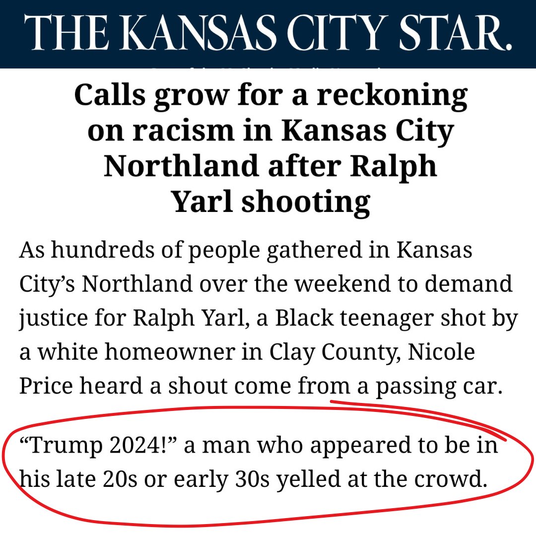MoSenDems's tweet photo. Trump voters supporting the shooting of an innocent Black child who rang the wrong doorbell tells you everything you need to know about the Missouri Republican Party. #moleg #mosen https://t.co/mtBkHytqt0