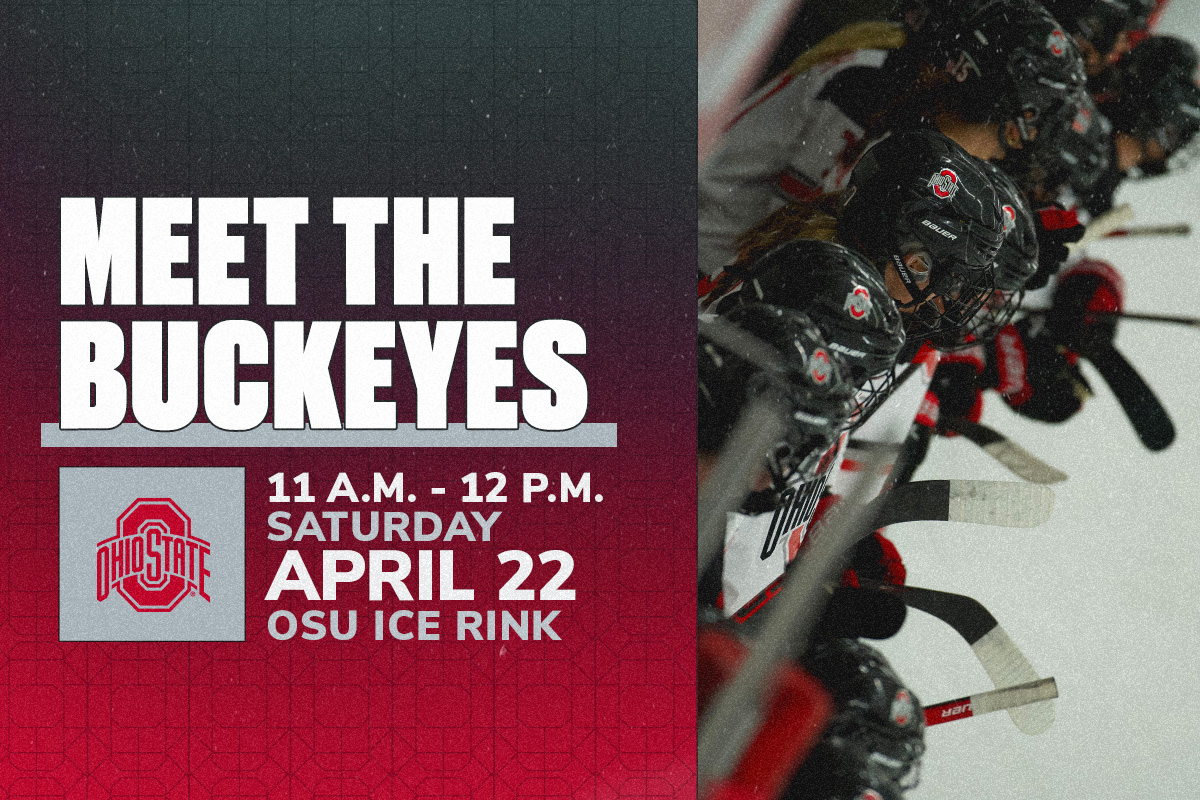 OhioStateWHKY's tweet photo. 𝐌𝐞𝐞𝐭 𝐭𝐡𝐞 𝐁𝐮𝐜𝐤𝐞𝐲𝐞𝐬‼️

Come out to the OSU Ice Rink on Saturday from 11-12 to meet members of the team and take photos with championship trophies! 

#GoBucks https://t.co/PGbNqiFouJ