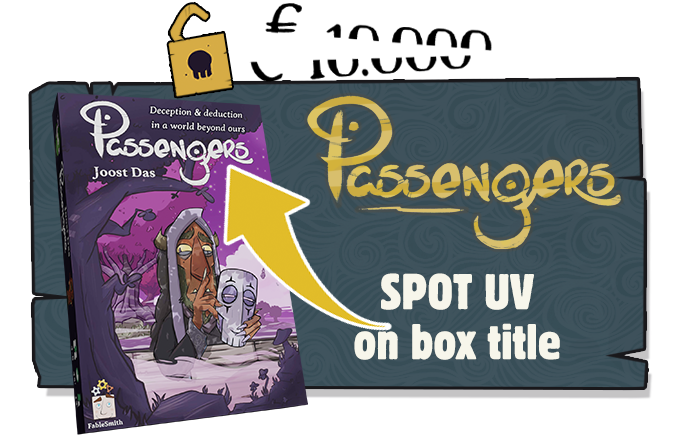 We have blasted through our last Stretch Goal!

Every copy of Passengers will get a glorious shiny title on the box cover.

I personally love these. So a big thanks to all the backers that made this possible!

bit.ly/3a7c1yb