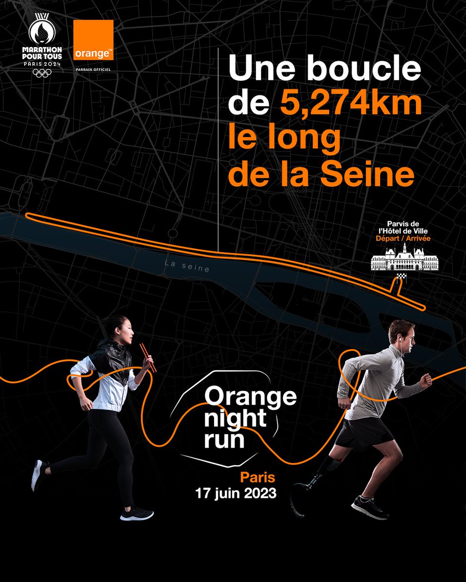 yannruello's tweet photo. 🏃‍♂️🏃‍♀️Orange Night Run : 1 000 dossards à gagner pour le Marathon Pour Tous des Jeux Olympiques de Paris 2024
👉https://t.co/hPUoKWRrLJ 
#OrangeNightRun #LifeAtOrange #Paris2024 @orange https://t.co/79guZReAZB