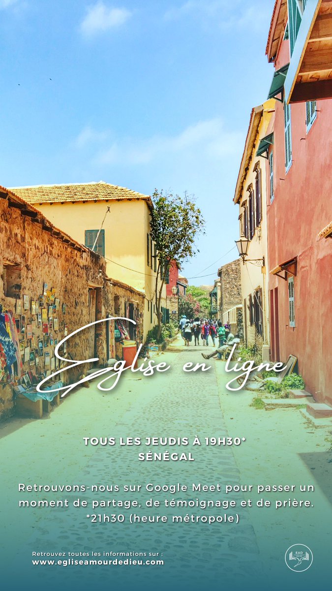 EgliseEAD's tweet photo. 𝗕𝗼𝗻𝗻𝗲 𝗻𝗼𝘂𝘃𝗲𝗹𝗹𝗲 🎉

🇸🇳 L'Église Amour de Dieu Sénégal débute ses moments en ligne tous les jeudis à 19h30 (heure locale)

N’hésitez pas à partager cette information et à inviter tous ceux qui vivent là bas. https://t.co/TabchCjmhW