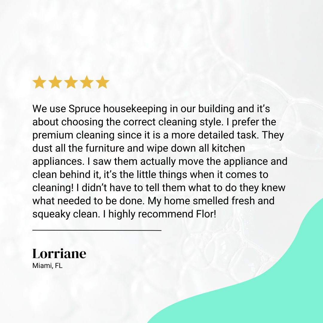 ⭐️⭐️⭐️⭐️⭐️ Thank you Lorraine! We love getting your place shining!

#ChoreLess #GetSpruce #apartmentliving #miami #apartmentclean
