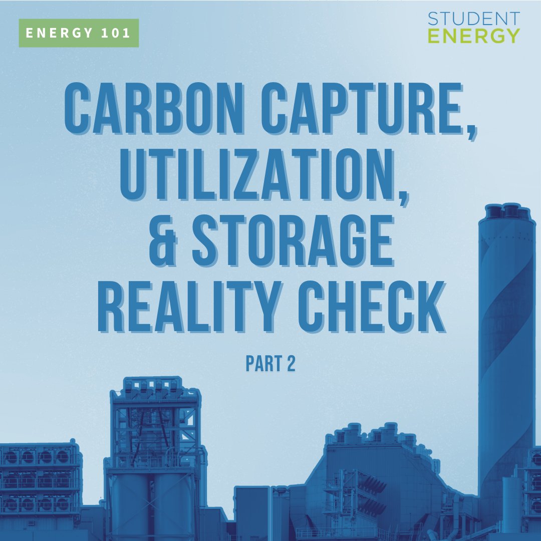 studentenergy's tweet photo. 🎉 Welcome to part 2 of our #Energy101 series on #CCUS!💡In this thread, we'll explore the current state of CCUS technologies, revealing how much CO2 is actually being captured, who is benefitting from these technologies, how policies can improve them. Read on below! https://t.co/x58BQkAV6J