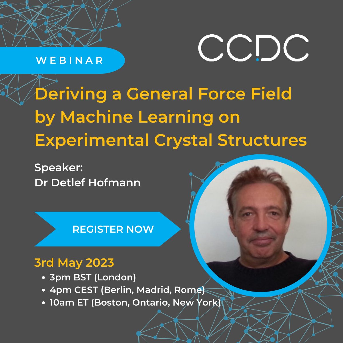 ccdc_cambridge's tweet photo. Experimental data from the CSD was used to create a general force field to predict materials chemical and physical properties. Join us to hear from the author on methods, results, and future plans!
https://t.co/z6pIJbPKqd

#machinelearning #chemistry #drugdesign #chemistswhocode https://t.co/JcQRhoOAdQ