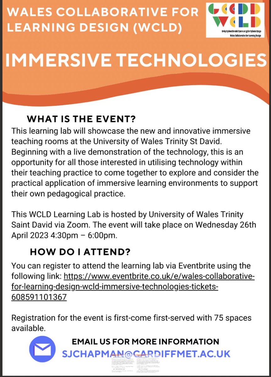MrYTeacherGuy's tweet image. 📢📣Calling all educators😎 

If you are interesting in engaging learners with VR/XR finding out about immersive technologies and how they can be used to enhance learning come along to this free learning lab event..

eur01.safelinks.protection.outlook.com/?url=https%3A%… 

@WCLDProject