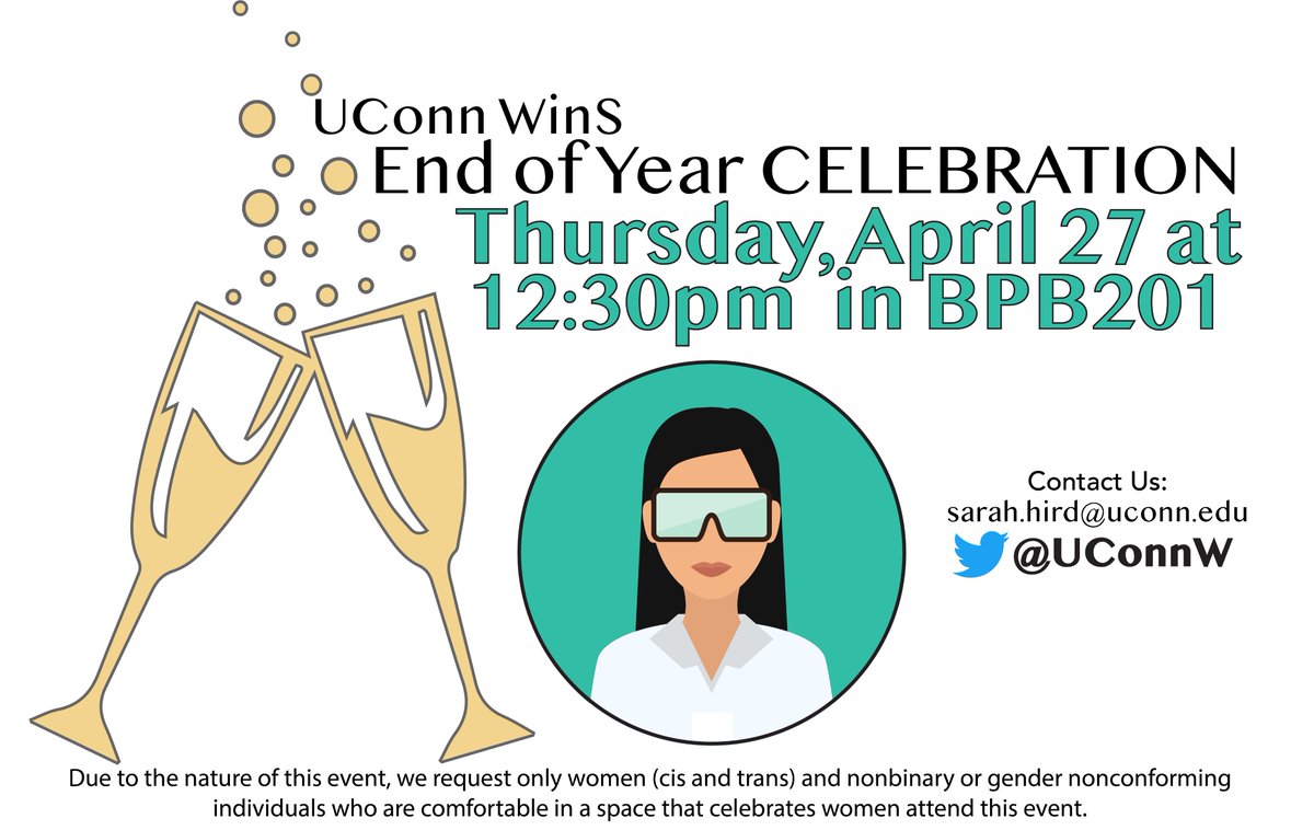 UconnW's tweet photo. Next Thursday at 12:30 in BPB201 :
Come toast your successes with some bubbly beverages and other women in STEM! 

We're a group of women in STEM mostly in @UConnMCB but all women, cis&amp;trans, &amp; non-binary individuals comfortable in a space that celebrates women are welcome! https://t.co/TZt0OWUAKl