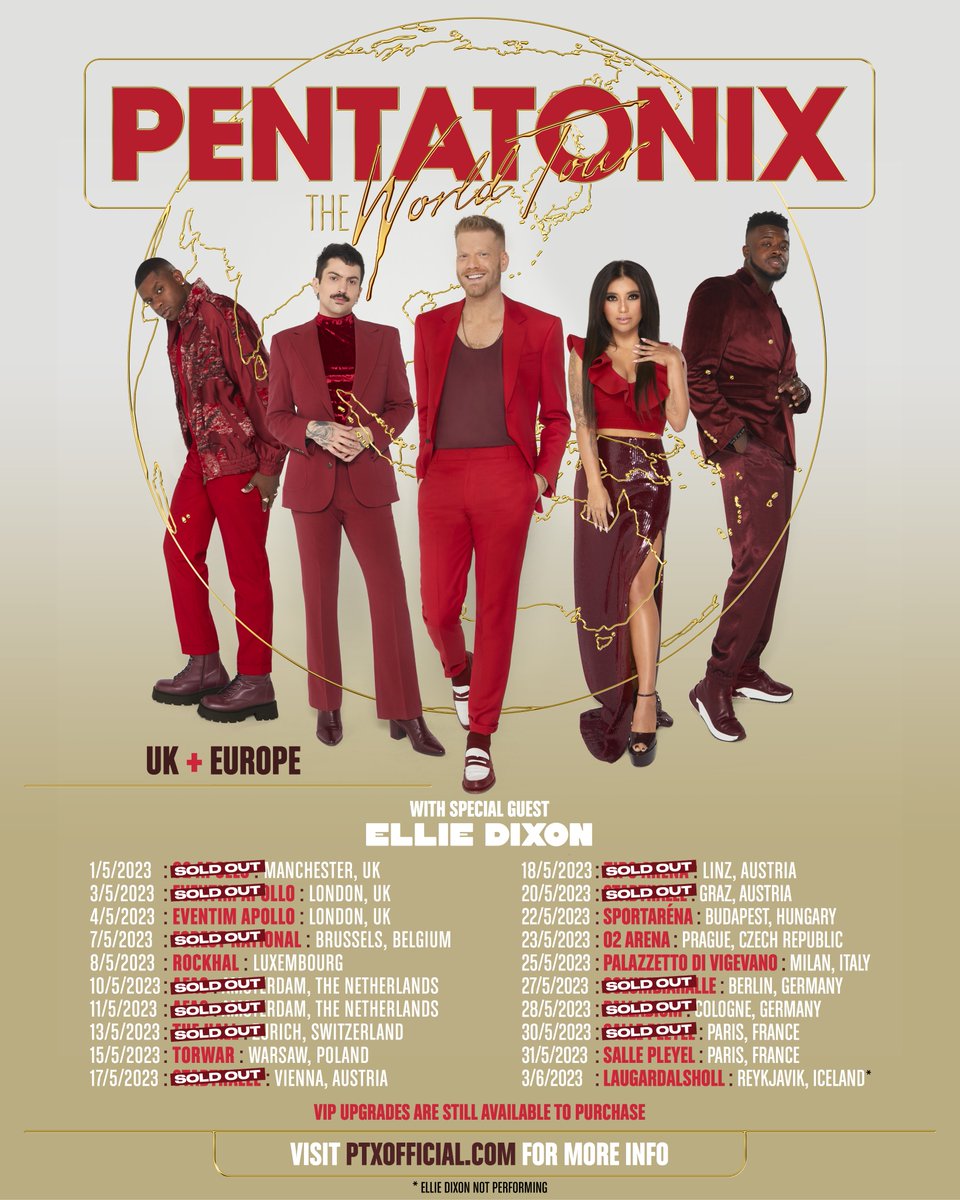 PTXofficial's tweet photo. ✨ PENTATONIX: THE WORLD TOUR ANNOUNCEMENT ✨

We are SO excited to announce @elliedixonmusic will be our special guest during the European leg of #PTXTheWorldTour! See y'all in a few more weeks 🫶 https://t.co/eM9jR2mjJ1 https://t.co/Ze75xJS57K