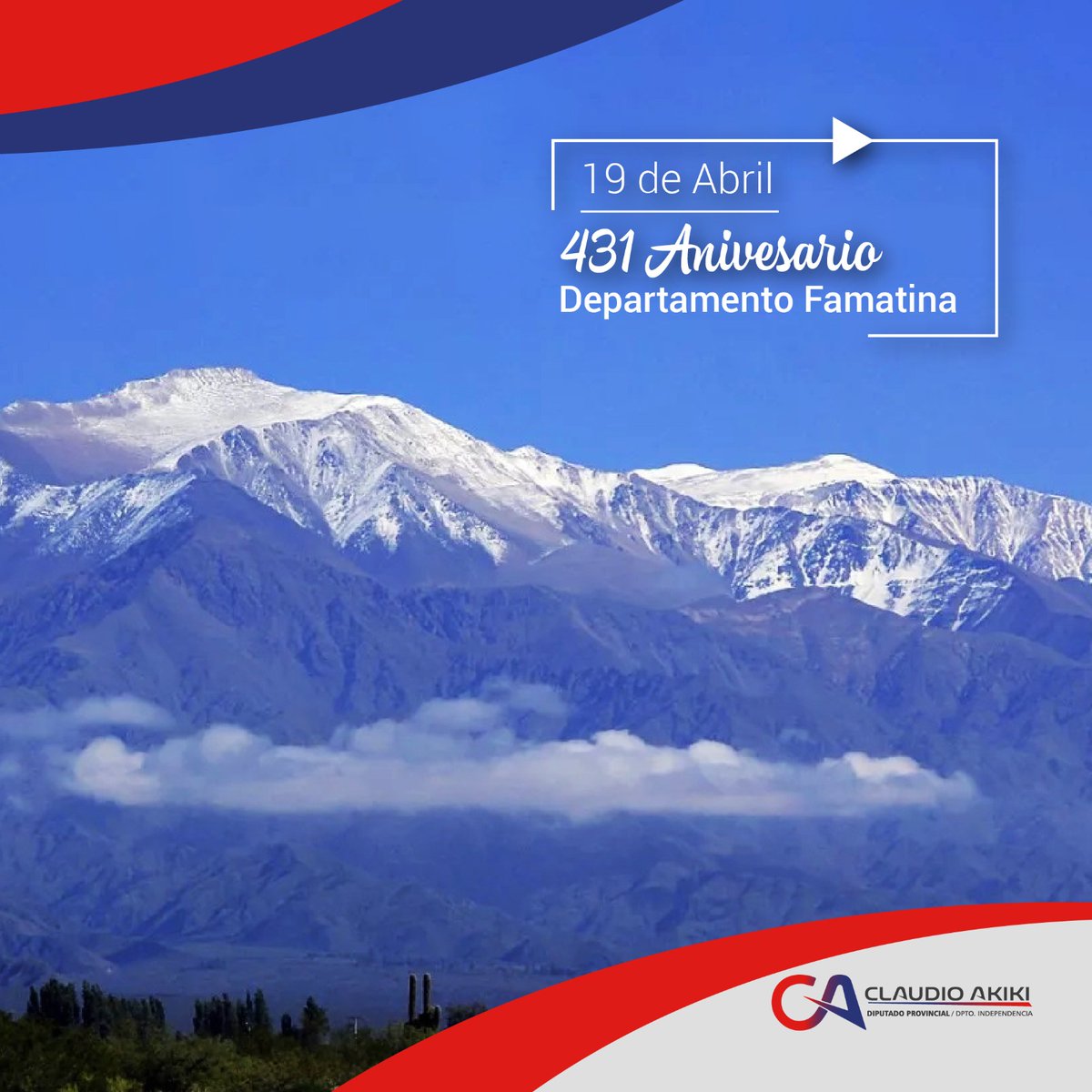 AkikiTurko's tweet photo. En su aniversario 431°, saludo al Departamento Famatina deseando crecimiento y desarrollo para todos sus pueblos. ¡𝗙𝗲𝗹𝗶𝗰𝗶𝗱𝗮𝗱𝗲𝘀! 🎉👏 https://t.co/MceRyYnouB