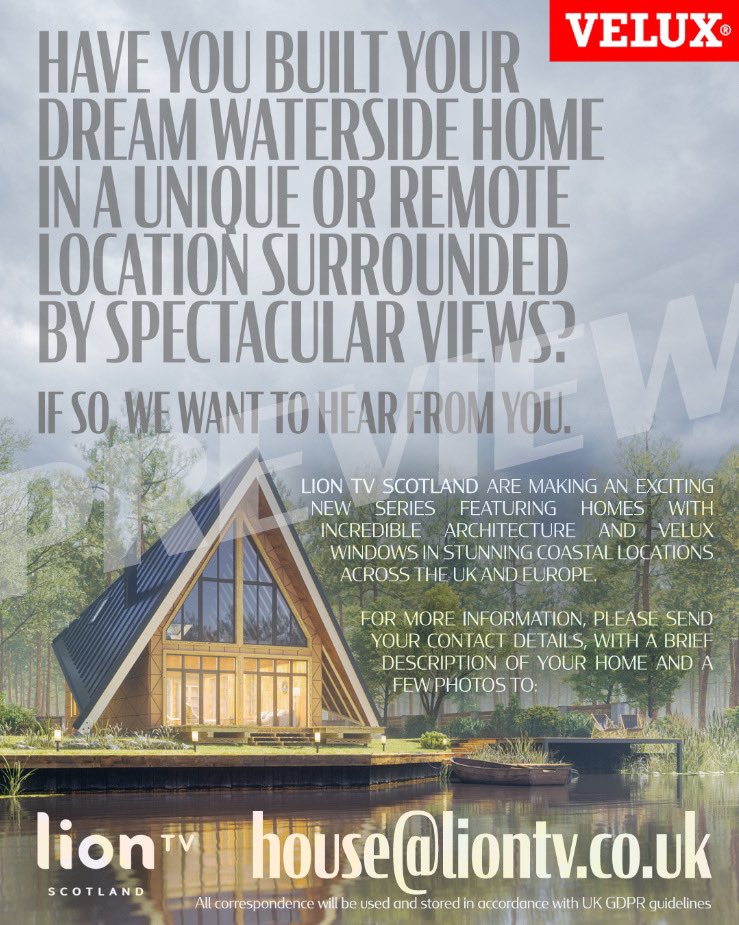 Lion Television are casting spectacular island and waterfront homes for an exciting new International Travel and Property series. So, if you have built, designed or renovated your dream property beside the water, we would love to hear from you. Please e-mail  house@liontv.co.uk