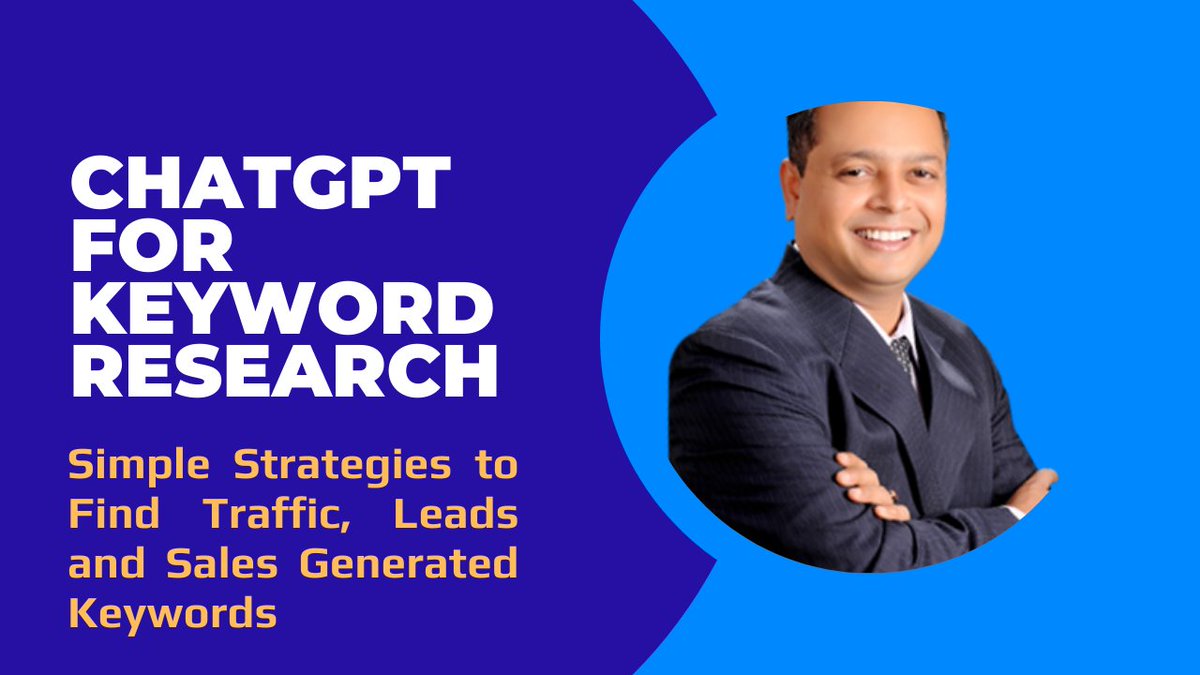 seomasterexpert's tweet photo. ChatGPT for keyword research Simple Strategies to Find Traffic, Leads &amp; Sales Generated Keywords https://t.co/CMvmxW7ppS
#ChatGPT #KeywordResearch #SEO #Traffic #Leads #SalesGeneratedKeywords #KeywordMetrics #ContentOptimization #BeginnerSEO #ExperiencedSEO #KeywordOpportunities https://t.co/3D5aiiyNct
