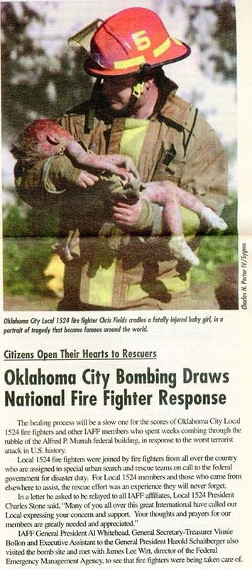 CFDLocal2's tweet image. Today on the 28th Anniversary of the Oklahoma City Bombing, we remember all those who lost their lives, those who were injured and especially those who responded from Local 1524 and all over the country to the call for help. #iaffatwork