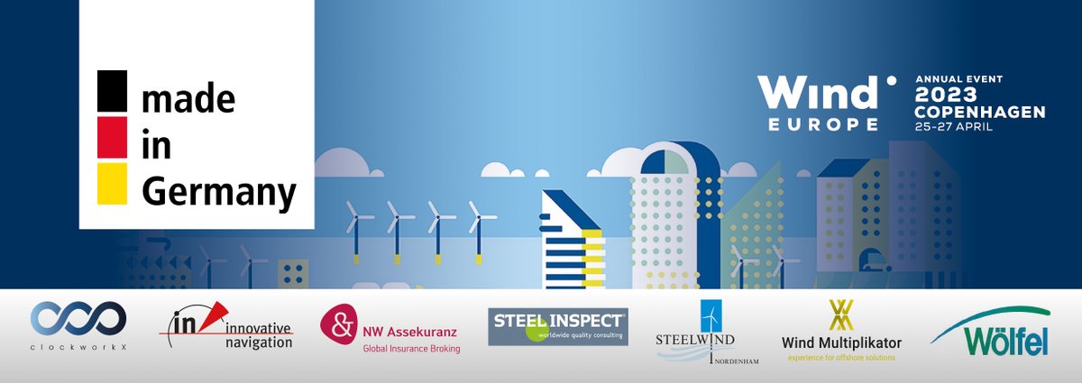 WABWindnetwork's tweet photo. Next week, the time has finally come: WAB e.V. and its members will present the joint both under the "Made in Germany" brand at WIND EUROPE from 25 to 27 April in Copenhagen😀
We and our members welcome you in Hall D | Booth F-42/F-44!👏 🤗 😍 https://t.co/tz5jP2w58g