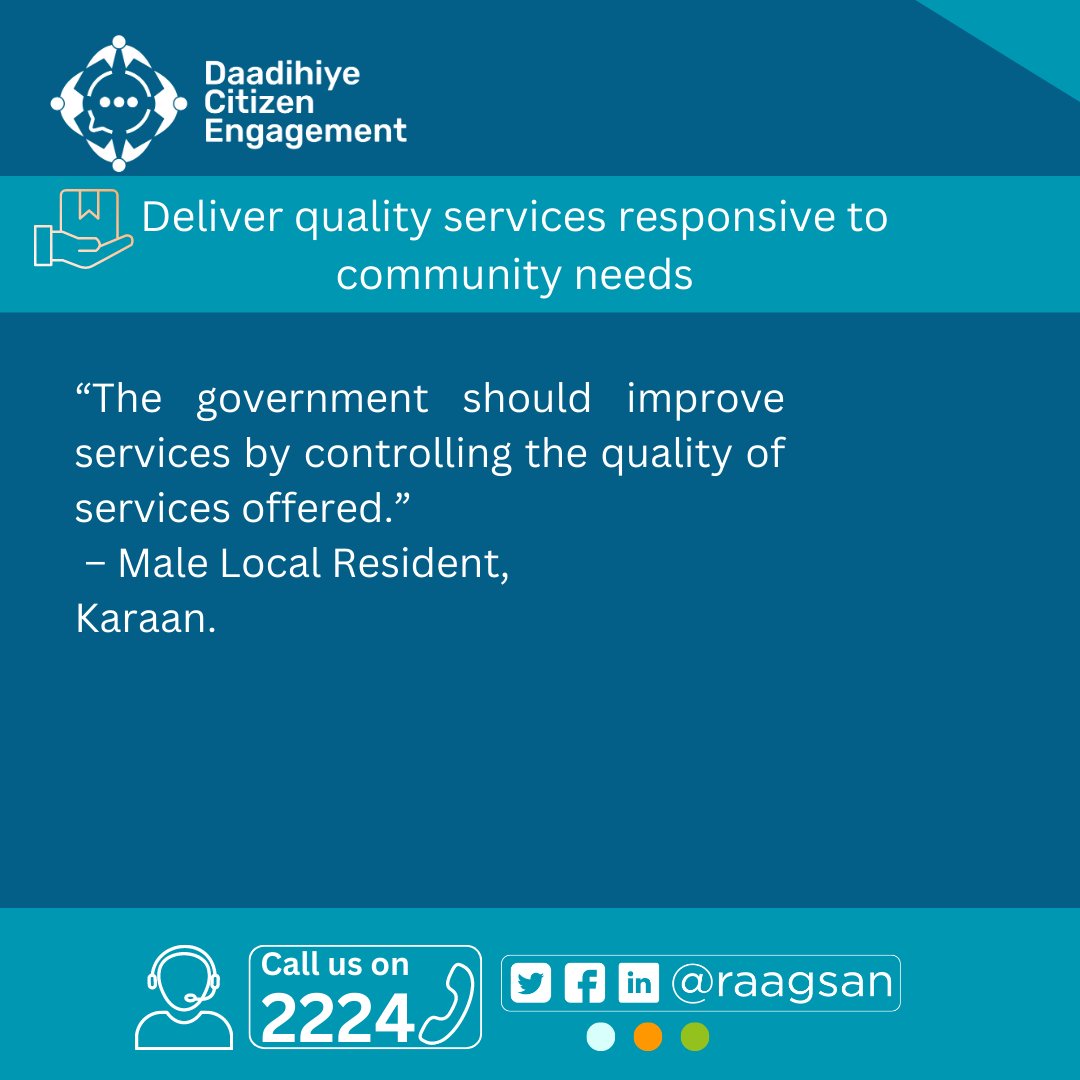 Access to #qualityservices is a right of every citizen. The #Daadihiye noted community concerns in Mogadishu regarding the #highcost and #poorquality of available services.Improving and controlling service quality and #affordability is required to meet #communityneeds. #Daadihiye