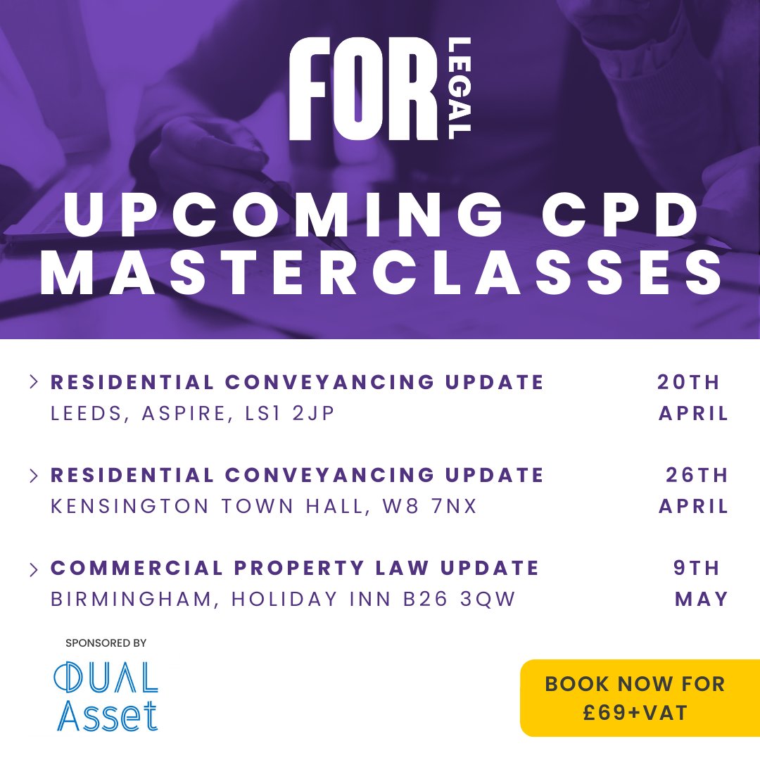 Alongside offering FREE CPD webinars on For Legal’s platform, the <a href="/DUALAssetUW/">DUAL Asset</a> team are excited to discuss how they can assist in your transactions with legal indemnity insurance. #LearningWithoutLimits
