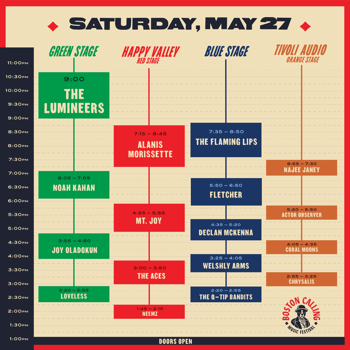 Boston Calling schedule