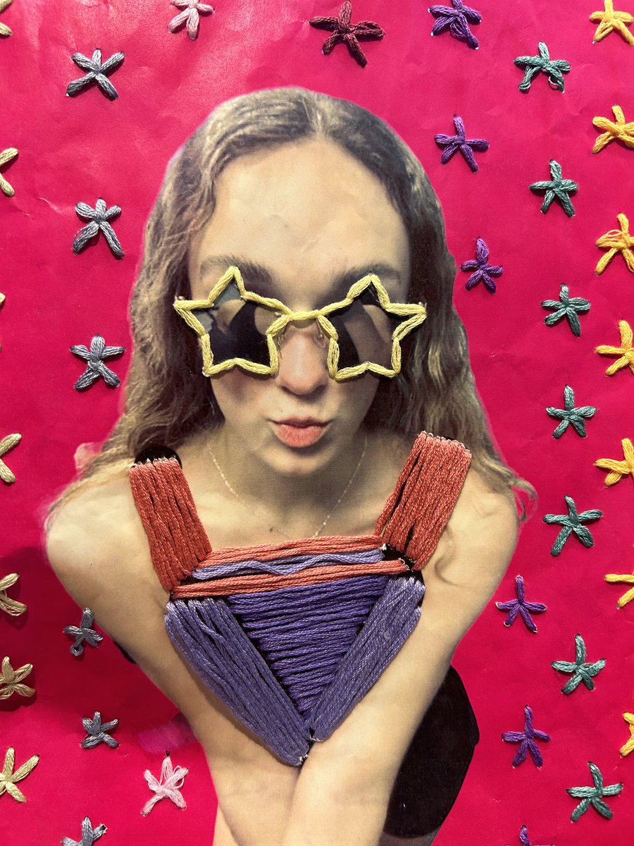 Ms_Giulia_Art's tweet photo. Amazing projects by Arshdeep, Brea, Luci &amp; Sydney on their embroidery projects!!!🤩 

#firebirdart #highschoolart #embroidery #artclass #photo1 #photographyclass #artproject #arteducationmatters #portrait https://t.co/CHYJ6drtsb