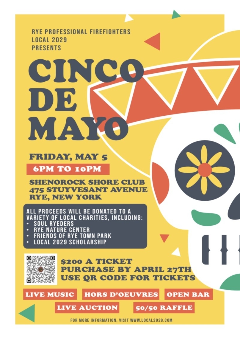 RyeNatureCenter's tweet photo. Thank you to @ryefirefighters for their support of our community. We are so grateful to be one of their beneficiaries for their Cinco de Mayo fundraiser. Don't miss this fun night...get your tickets today! 
https://t.co/D4nU3xGmxR https://t.co/jxMJkqFF0d