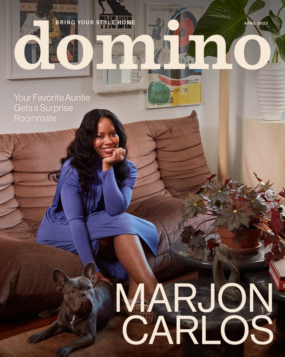 Domino (@dominomag) on Twitter photo Writer and podcast host <a href="/Marjon_Carlos/">Marjon Carlos</a> planned to live solo in her 617-square-foot apartment. Then her French bulldog, Oso, arrived. Her only option? Redecorate. In our April 2023 digital cover story, she takes us inside her Brooklyn home, now fit for two: trib.al/b3Mb3ed Writer and podcast host <a href="/Marjon_Carlos/">Marjon Carlos</a> planned to live solo in her 617-square-foot apartment. Then her French bulldog, Oso, arrived. Her only option? Redecorate. In our April 2023 digital cover story, she takes us inside her Brooklyn home, now fit for two: trib.al/b3Mb3ed