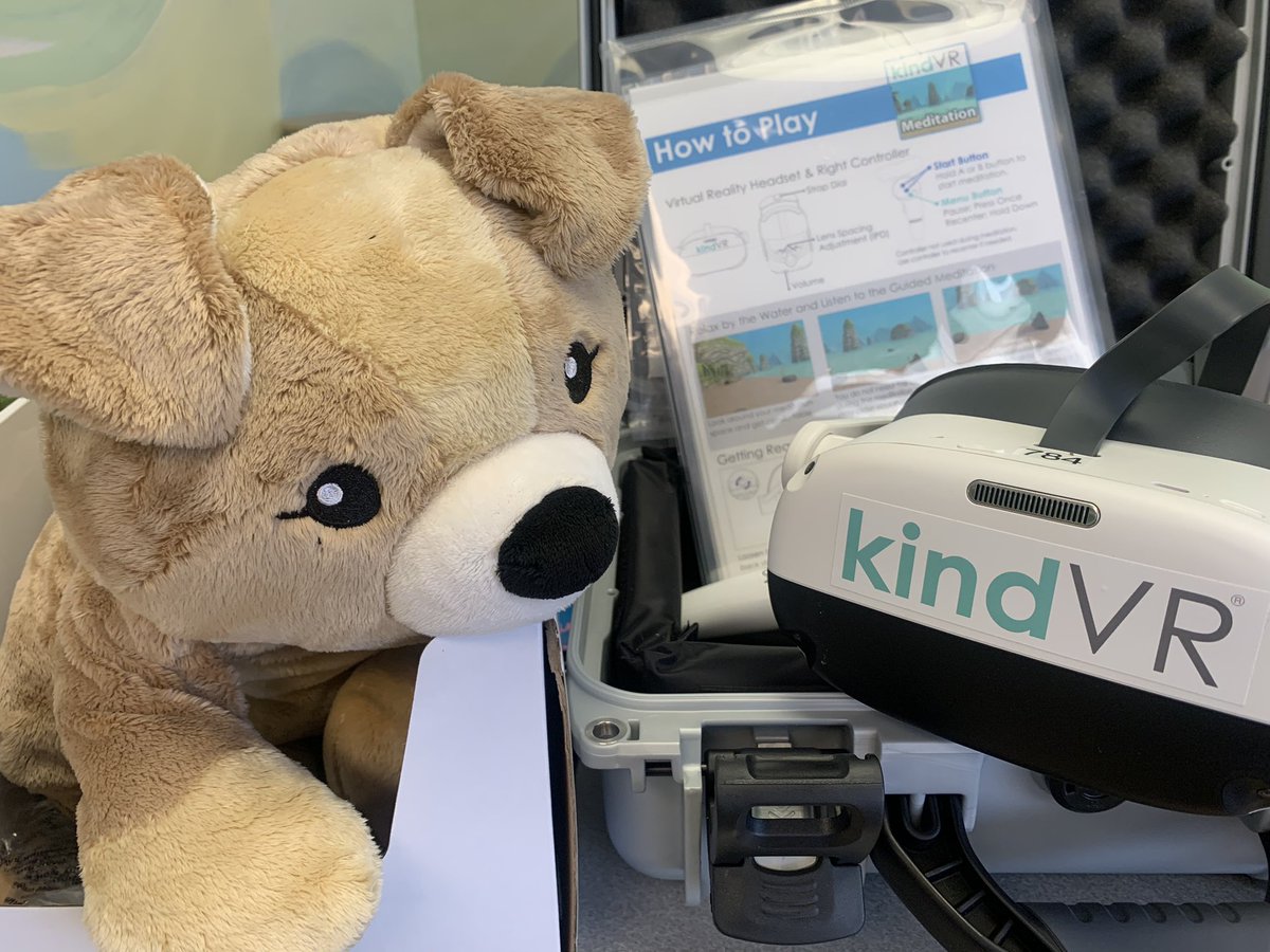 I love using <a href="/kindVR/">KindVR</a> and <a href="/HugimalsWorld/">Hugimals</a> together as a relaxation and coping strategy for my teen patients during lengthy hospitalization- combo of virtual reality mindfulness + weighted comfort of hugimals is perfect! 
#childlife #coping #mindfullness #VirtualReality <a href="/MGHToronto/">Michael Garron Hospital</a>