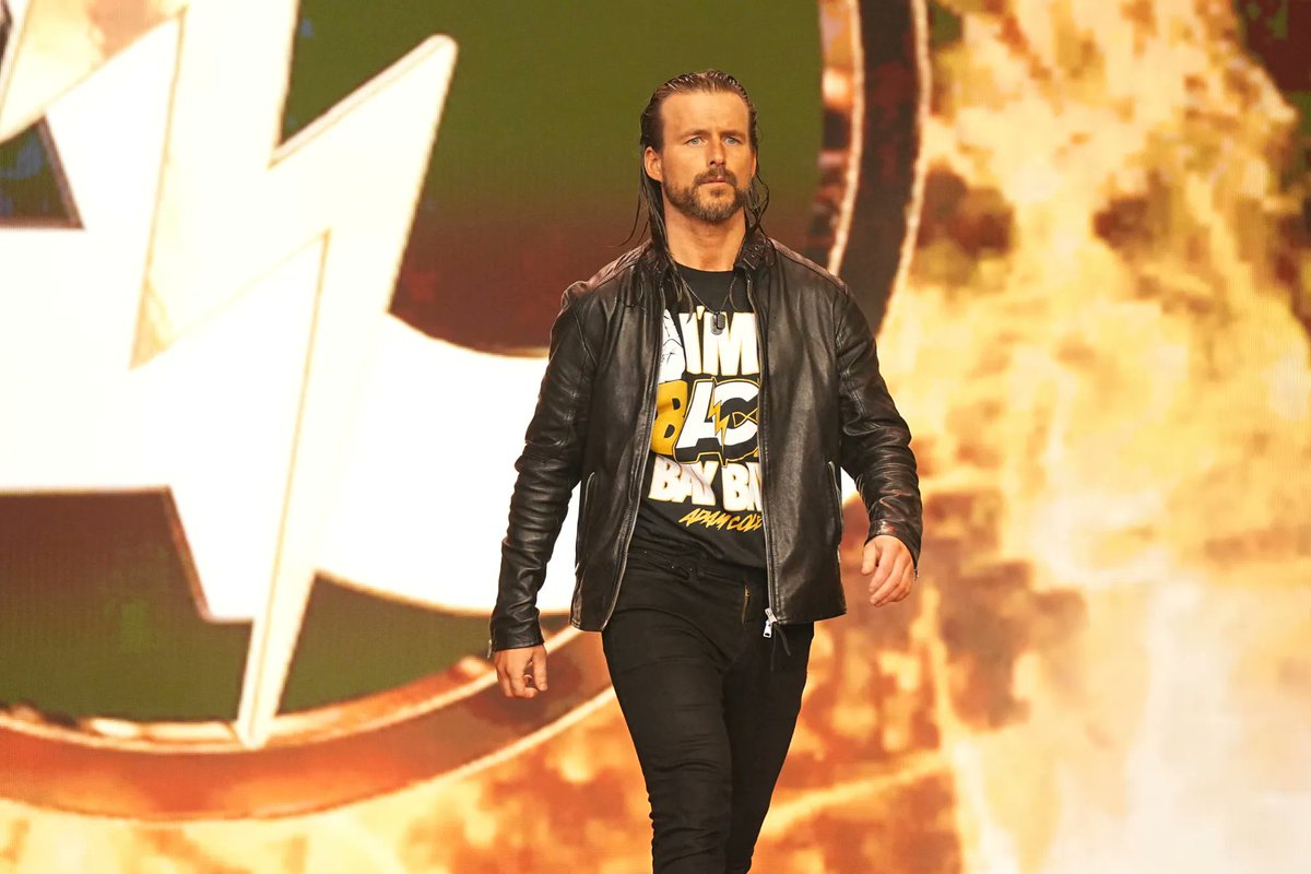 ShopAEW's tweet photo. I’m Back Bay Bay! You can purchase this @AdamColePro shirt at https://t.co/9hHlXpcSbp!
#shopaew #aew #aewdynamite #adamcole https://t.co/cng6KYkGRo