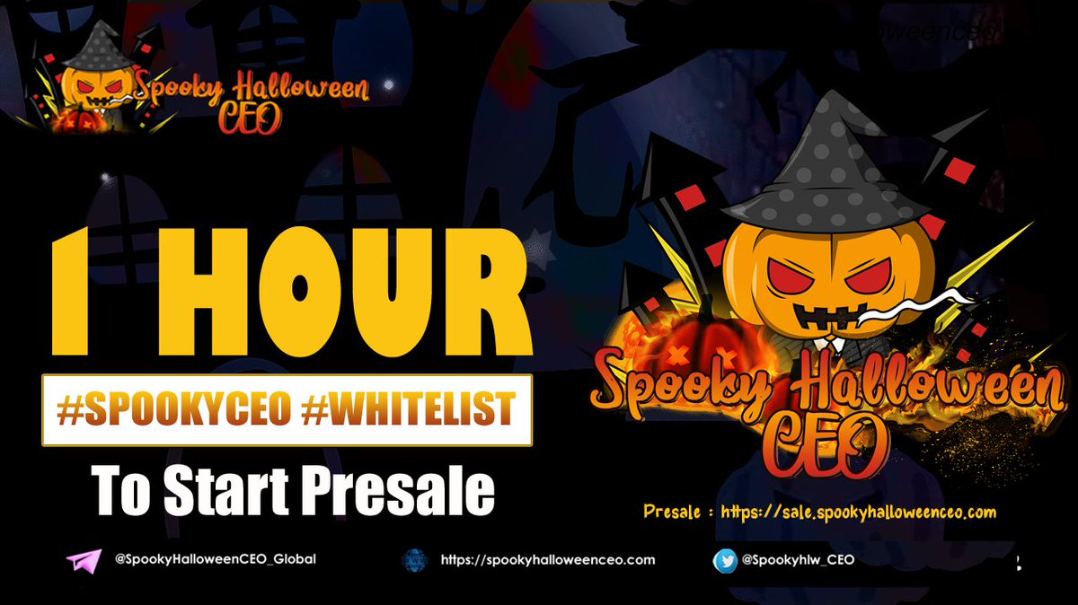 Spookyhlw_CEO's tweet photo. ☄️SpookyCEO -Presale on Spooky PAD*☄️*
Only Below 1 Hour to start presale.
➡️Presale Link : https://t.co/nDCiqfurv7 https://t.co/ADpMLDgJJT