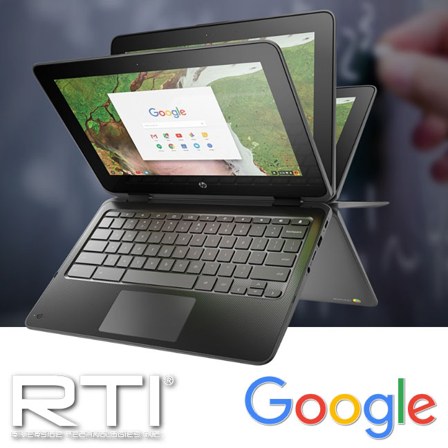Chromebooks are accessible, durable, compact, lightweight, and easy to bring wherever your classroom takes you.  Connect anywhere. Learn more about these great learning tools by contacting RTI at 1.877.811.4784!