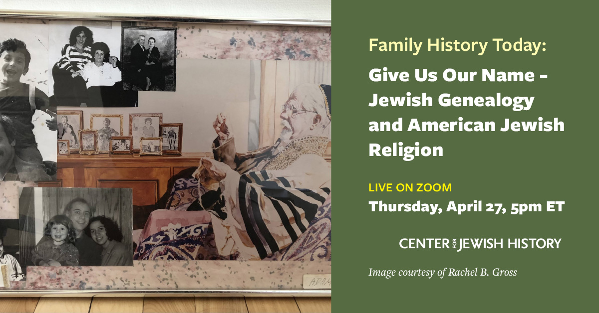 cjewishhistory's tweet photo. @RachelBethGross, Associate Professor of American Jewish Studies @js_sfsu will discuss how &amp; why genealogy research has come to be viewed as a religious practice by many American Jews today.  

Pay what you wish. To register, visit https://t.co/c2yXSO9DSp https://t.co/CT0BK3z6gV