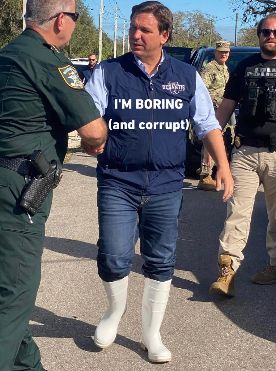 funder's tweet photo. Ron DeSantis should NEVER be president. We can all agree on that.

I think there’s one main reason why DeSantis won’t ever be president.

Yes, his laws are hateful, he rampantly abuses his power and he abandons Florida during floods and times of crisis.

And yes, his war with Mickey Mouse and Disney is anti-business and he will surely lose.

And yes, Trump is going to attack him at a level he’s never seen before.

But I think the main reason DeSantis will never be president is because he’s by far, without a doubt, the most boring politician on the planet.

DeSantis should NEVER be president.