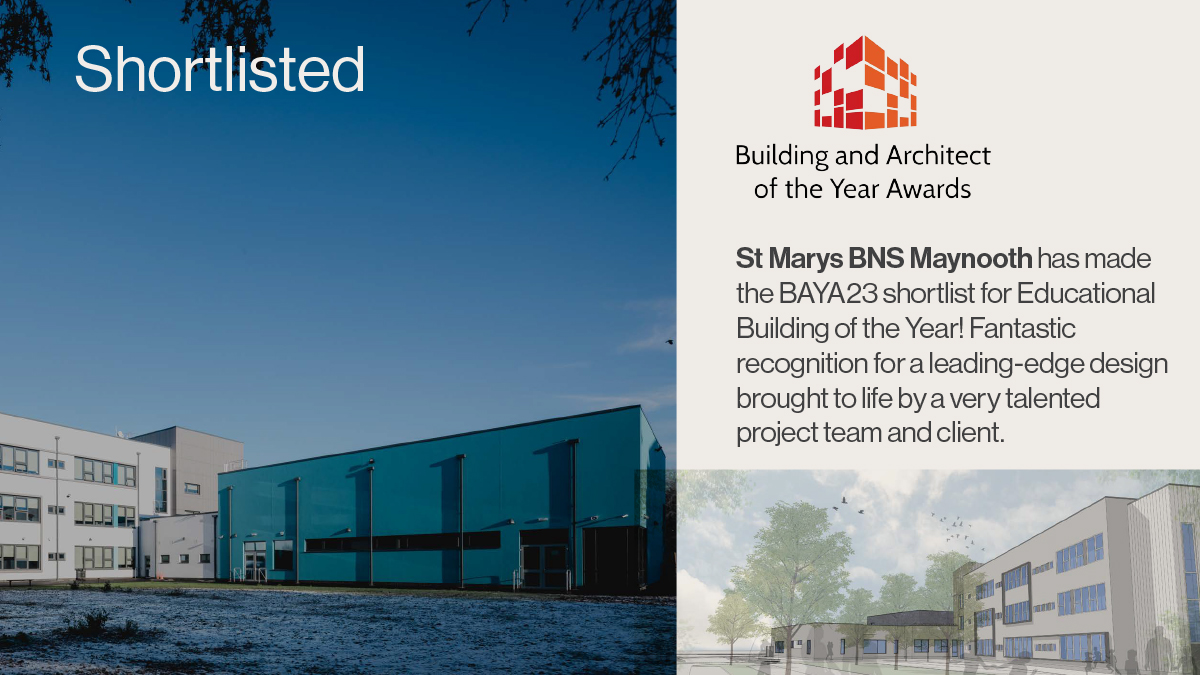 TODDArchitects's tweet photo. St Marys BNS Maynooth has made the BAYA shortlist for Educational Building of the Year! Fantastic recognition for a leading-edge school design, brought to life by a very talented project team and client.
@BuildingAwardIE
#BAYA23 #Buildingoftheyear #Educational #TeamTODD https://t.co/jRe2vQlLfJ