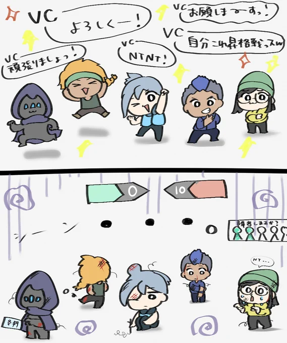 負け始めるとどんどん静かになってく現象 #VALORANT #ValorantArt