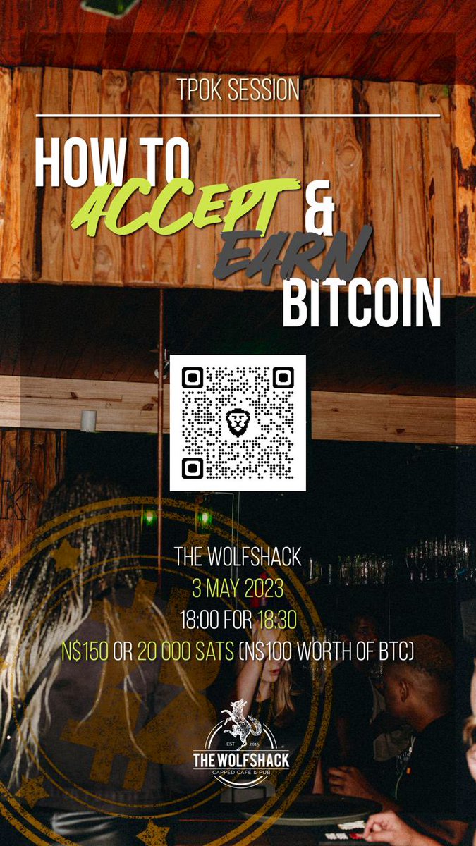 OKIN_17's tweet photo. Namibia 🇳🇦 … you all asked, so @EasySats_ & The Wolfshack answered 🥳
Book the date, set it in your calendars, remind your friends & make sure not to miss this one of a kind #TPOK Bitcoin Edutainment Session.
Why come? Because we’re showing -> “How to accept & earn Bitcoin” https://t.co/4awENOPtY9