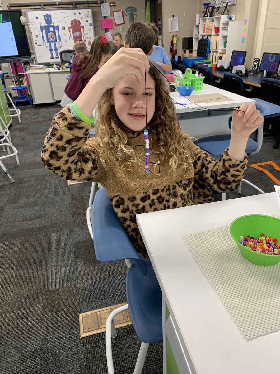 MrsAdamsTCETech's tweet image. My 4th graders learning more about #binarycode by make bracelets and necklaces with their names in binary. @MatthewMillerpe @TCCSTrojans