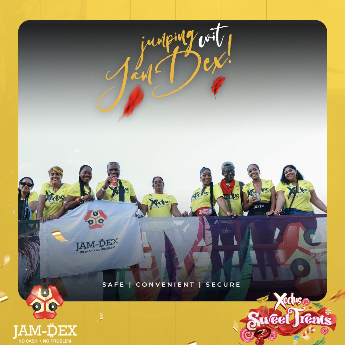 CentralBankJA's tweet photo. JAM-DEX was on the road on Carnival Sunday, April 16, 2023. We had a truck in the Xodus Road March that brought JAM-DEX vibes to the public. To learn more about JAM-DEX follow us on Instagram @jamdexja. #JamDex #BOJspeaks https://t.co/m680Pd8ero