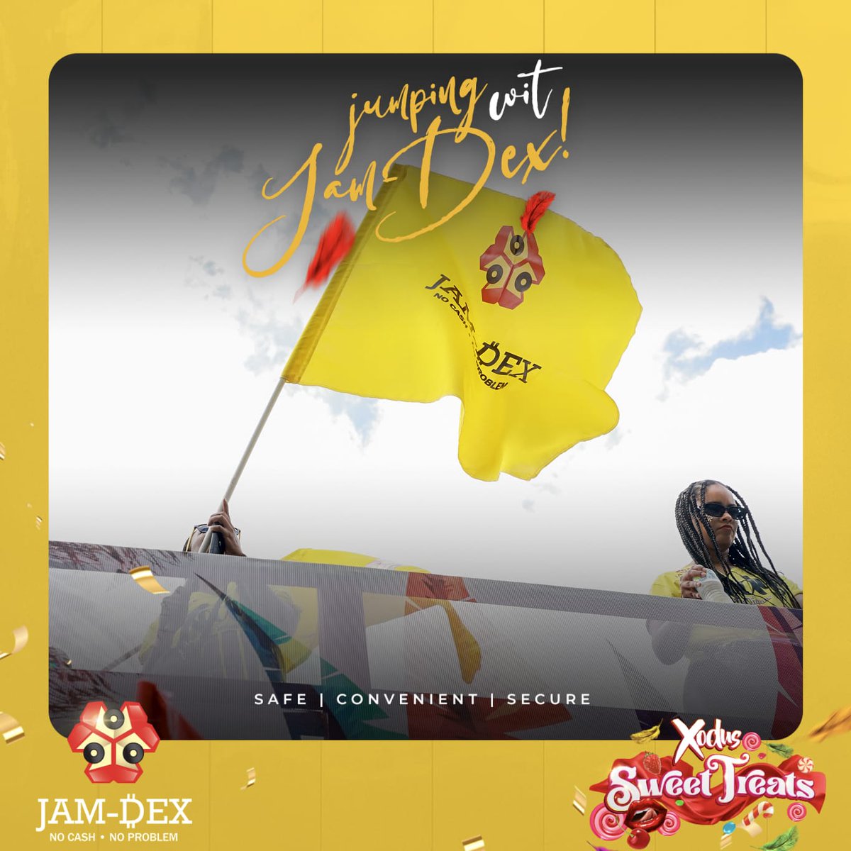 CentralBankJA's tweet photo. JAM-DEX was on the road on Carnival Sunday, April 16, 2023. We had a truck in the Xodus Road March that brought JAM-DEX vibes to the public. To learn more about JAM-DEX follow us on Instagram @jamdexja. #JamDex #BOJspeaks https://t.co/m680Pd8ero