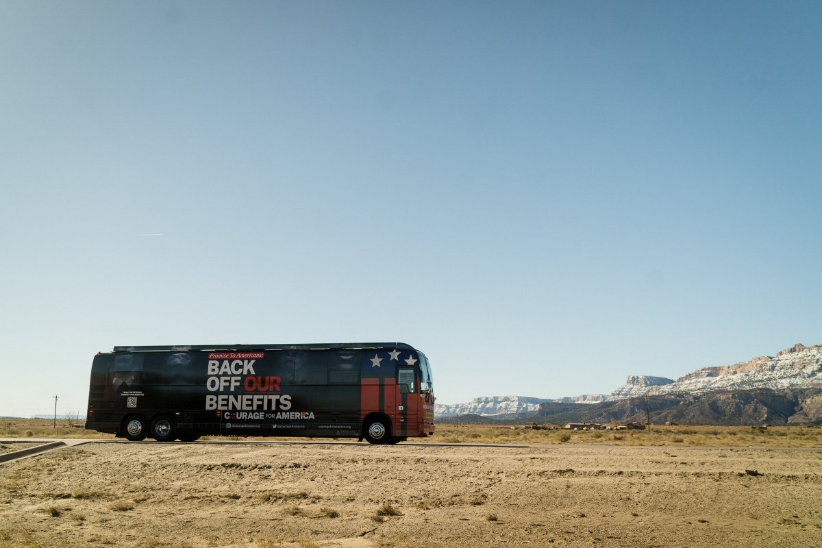 WeymouthWatson's tweet photo. From Bakersfield, CA to Washington, DC the @Courage4America Back Off Our Benefits bus traveled over 5,800+ miles in 19 days to remind several congressional leaders to back off our social security, medicare, and medicaid benefits. https://t.co/1IH5irLuQT