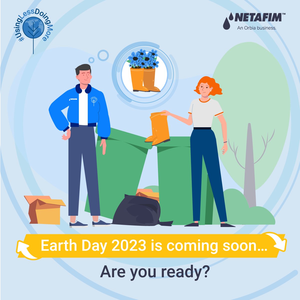 NetafimUk's tweet image. The #UsingLessDoingMore activity is back- and this year it’s all about #ReUse!
Are you ready to make our world a better place?
Earth Day 2023. Stay tuned…