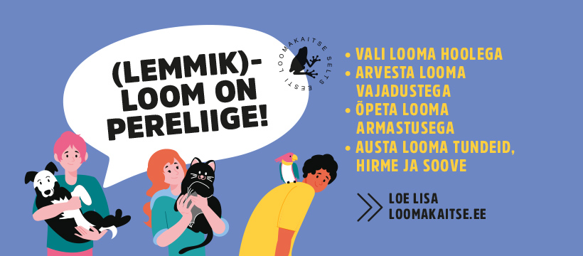 (Lemmik)loom on pereliige! Kampaania raames oleme toeks loomasoovijatele sobiva lemmiku valimisel ja jagame nõuandeid kuidas uue pereliikmega toime tulla. Jälgi meid:
facebook.com/eestiloomakait…
instagram.com/loomakaitse.se…
tiktok.com/@eestiloomakai…